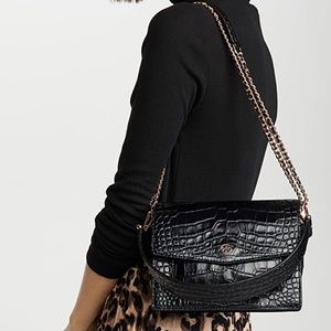 Tory Burch Croc Embossed Robinson Bag
